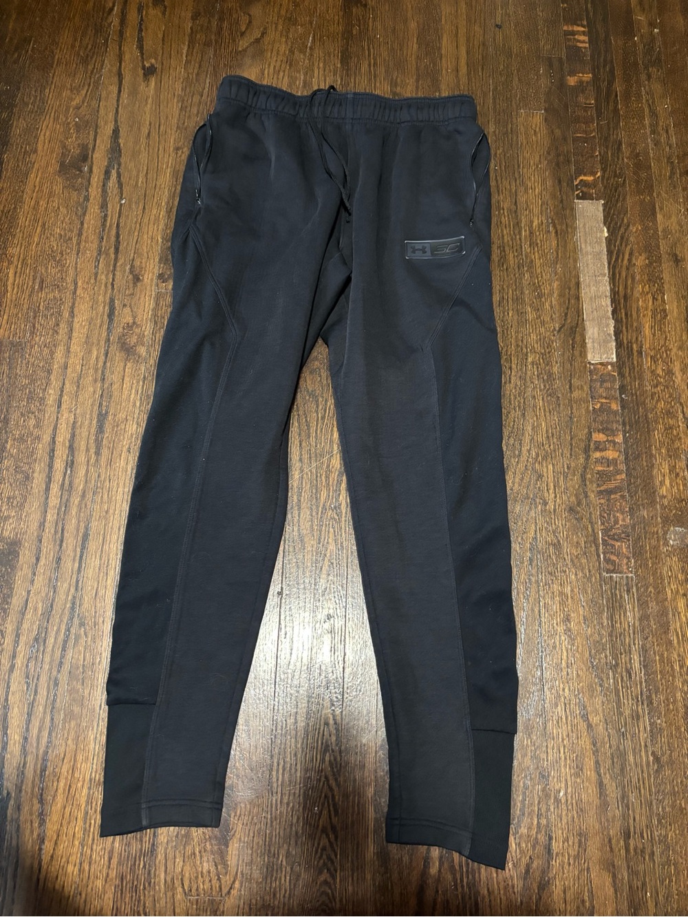 UNDER ARMOUR, Men's Black Athletic Jogger Pants, Size Large